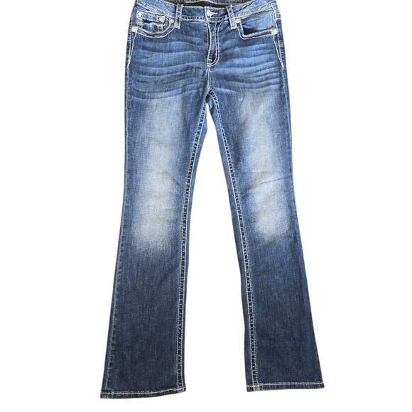 Miss Me Chloe Bootcut Denim Jean Bling Jewels Size 30 - Picture 1 of 12